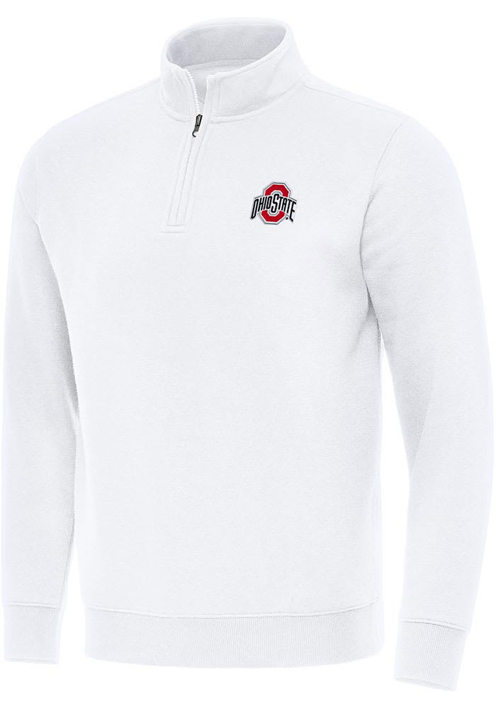 Antigua Mens White Ohio State Buckeyes Victory Long Sleeve