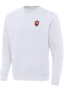 Antigua Indiana Hoosiers Mens White Victory Design Long Sleeve Crew Sweatshirt