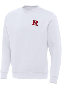 Mens Rutgers Scarlet Knights White Antigua Victory Crew Sweatshirt