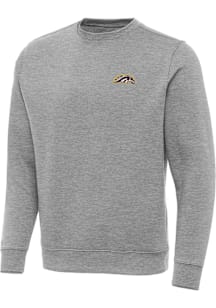 Antigua Western Michigan Broncos Mens Grey Victory Long Sleeve Crew Sweatshirt
