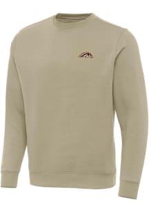 Mens Western Michigan Broncos Khaki Antigua Victory Crew Sweatshirt