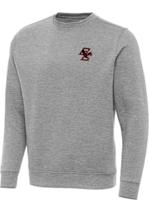 Antigua Boston College Eagles Mens Grey Victory Big and Tall Crew Sweatshirt