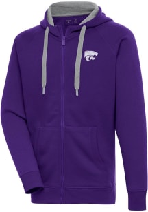 Mens K-State Wildcats Purple Antigua Victory Long Sleeve Full Zip Jacket