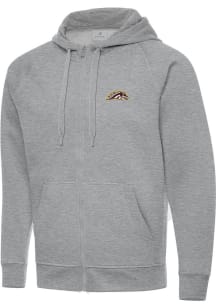 Mens Western Michigan Broncos Grey Antigua Victory Long Sleeve Full Zip Jacket