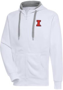 White Illinois Fighting Illini Antigua Mens Victory Big and Tall Light Weight Jacket