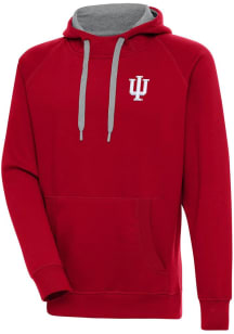 Mens Indiana Hoosiers Red Antigua Victory Hooded Sweatshirt