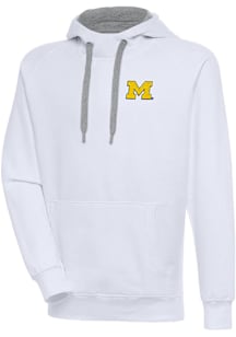 Antigua Michigan Wolverines Mens White Victory Long Sleeve Hoodie