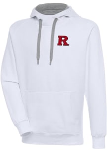 Mens Rutgers Scarlet Knights White Antigua Victory Hooded Sweatshirt