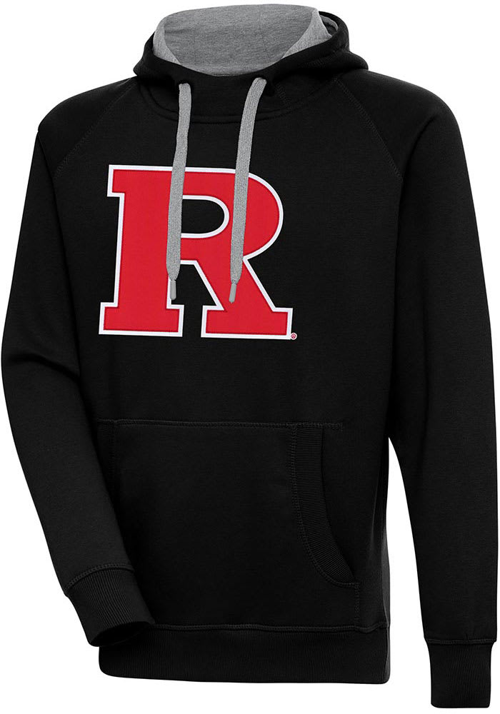 Antigua Mens BLACK Rutgers Scarlet Knights Full Front Victory