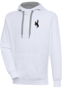 Antigua Wyoming Cowboys Mens White Victory Long Sleeve Hoodie