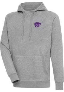 Grey K-State Wildcats Antigua Mens Victory Big and Tall Hooded Sweatshirt