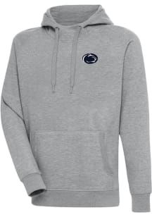 Grey Penn State Nittany Lions Antigua Mens Victory Big and Tall Hooded Sweatshirt