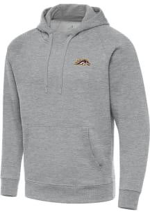 Grey Western Michigan Broncos Antigua Mens Victory Big and Tall Hooded Sweatshirt