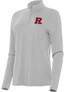 Womens Rutgers Scarlet Knights Grey Antigua Bright Qtr Zip