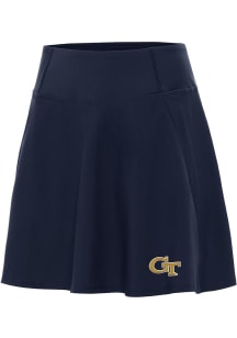 Antigua GA Tech Yellow Jackets Womens Navy Blue Chip Skort Skirt