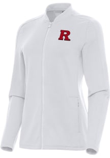 Womens Rutgers Scarlet Knights White Antigua Continual Light Weight Jacket