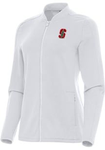 Antigua Stanford Cardinal Womens White Continual Light Weight Jacket