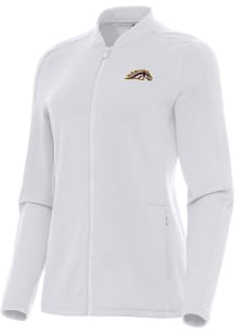 Womens Western Michigan Broncos White Antigua Continual Light Weight Jacket