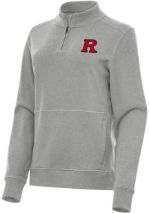 Womens Rutgers Scarlet Knights Grey Antigua Crush Qtr Zip