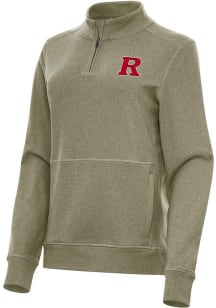 Womens Rutgers Scarlet Knights Olive Antigua Crush Qtr Zip