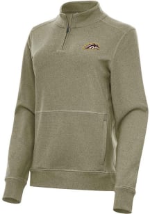 Womens Western Michigan Broncos Olive Antigua Crush Qtr Zip