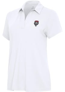 Antigua New Mexico Lobos Womens White Era Short Sleeve Polo Shirt