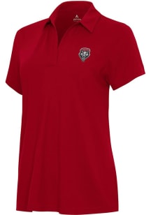 Antigua New Mexico Lobos Womens Red Era Short Sleeve Polo Shirt