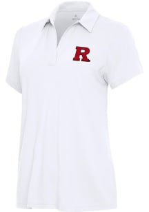 Womens Rutgers Scarlet Knights White Antigua Era Short Sleeve Polo Shirt