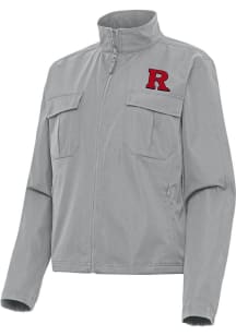 Womens Rutgers Scarlet Knights Grey Antigua Even Par Light Weight Jacket