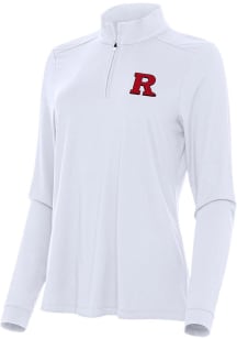 Womens Rutgers Scarlet Knights White Antigua Intent Qtr Zip