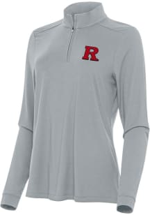 Womens Rutgers Scarlet Knights Grey Antigua Intent Qtr Zip