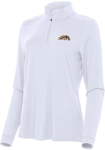 Womens Western Michigan Broncos White Antigua Intent Qtr Zip