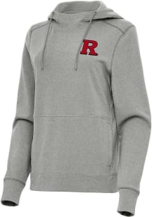 Womens Rutgers Scarlet Knights Grey Antigua Justice Hooded Sweatshirt