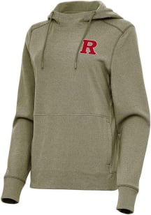 Womens Rutgers Scarlet Knights Olive Antigua Justice Hooded Sweatshirt