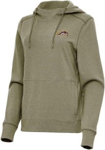 Womens Western Michigan Broncos Olive Antigua Justice Hooded Sweatshirt