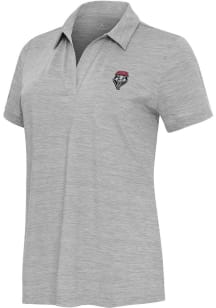 Antigua New Mexico Lobos Womens Grey Layout Short Sleeve Polo Shirt