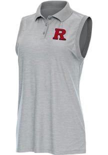 Womens Rutgers Scarlet Knights Grey Antigua Recap Polo Shirt