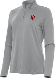 Antigua Indiana Hoosiers Womens Grey Reprocess Recycled Qtr Zip