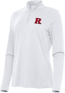 Womens Rutgers Scarlet Knights White Antigua Reprocess Recycled Qtr Zip