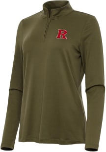 Antigua Rutgers Scarlet Knights Womens Olive Reprocess Recycled Qtr Zip