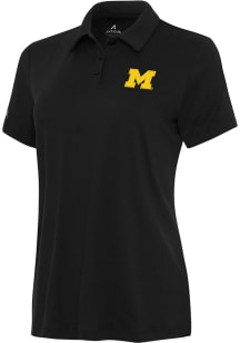 Womens Michigan Wolverines  Antigua Reprocess Recycled Short Sleeve Polo Shirt