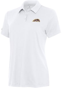 Womens Western Michigan Broncos White Antigua Reprocess Recycled Short Sleeve Polo Shirt