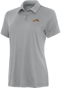 Womens Western Michigan Broncos Grey Antigua Reprocess Recycled Short Sleeve Polo Shirt