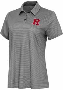 Womens Rutgers Scarlet Knights White Antigua Rings Short Sleeve Polo Shirt