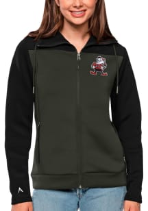 Antigua Cleveland Browns Womens Black Protect Medium Weight Jacket