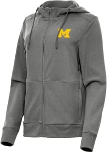 Womens Michigan Wolverines Black Antigua Seeker Light Weight Jacket