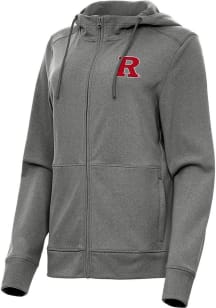 Womens Rutgers Scarlet Knights Black Antigua Seeker Light Weight Jacket