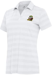 Antigua Oregon Ducks Womens White Tunnel Short Sleeve Polo Shirt