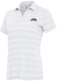 Womens Western Michigan Broncos White Antigua Tunnel Short Sleeve Polo Shirt