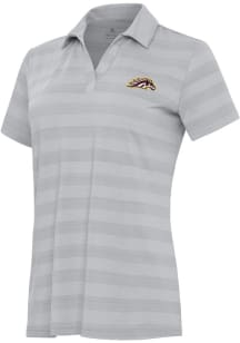 Womens Western Michigan Broncos Grey Antigua Tunnel Short Sleeve Polo Shirt